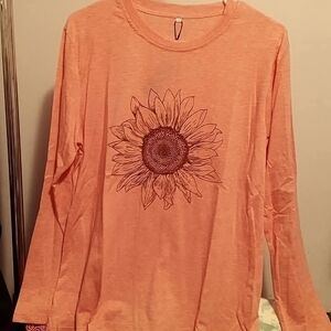 Sunflower Print Long Sleeve Top